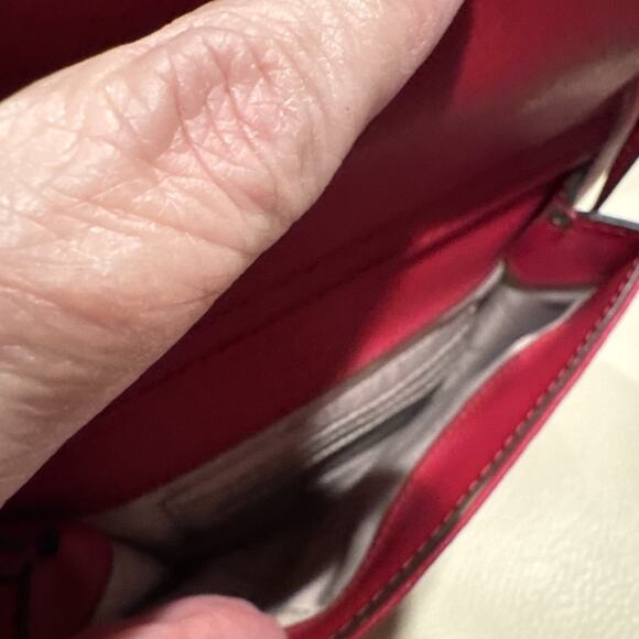 Michael Kors Red Saffiano Leather Shoulder Bag - Picture 3 of 14